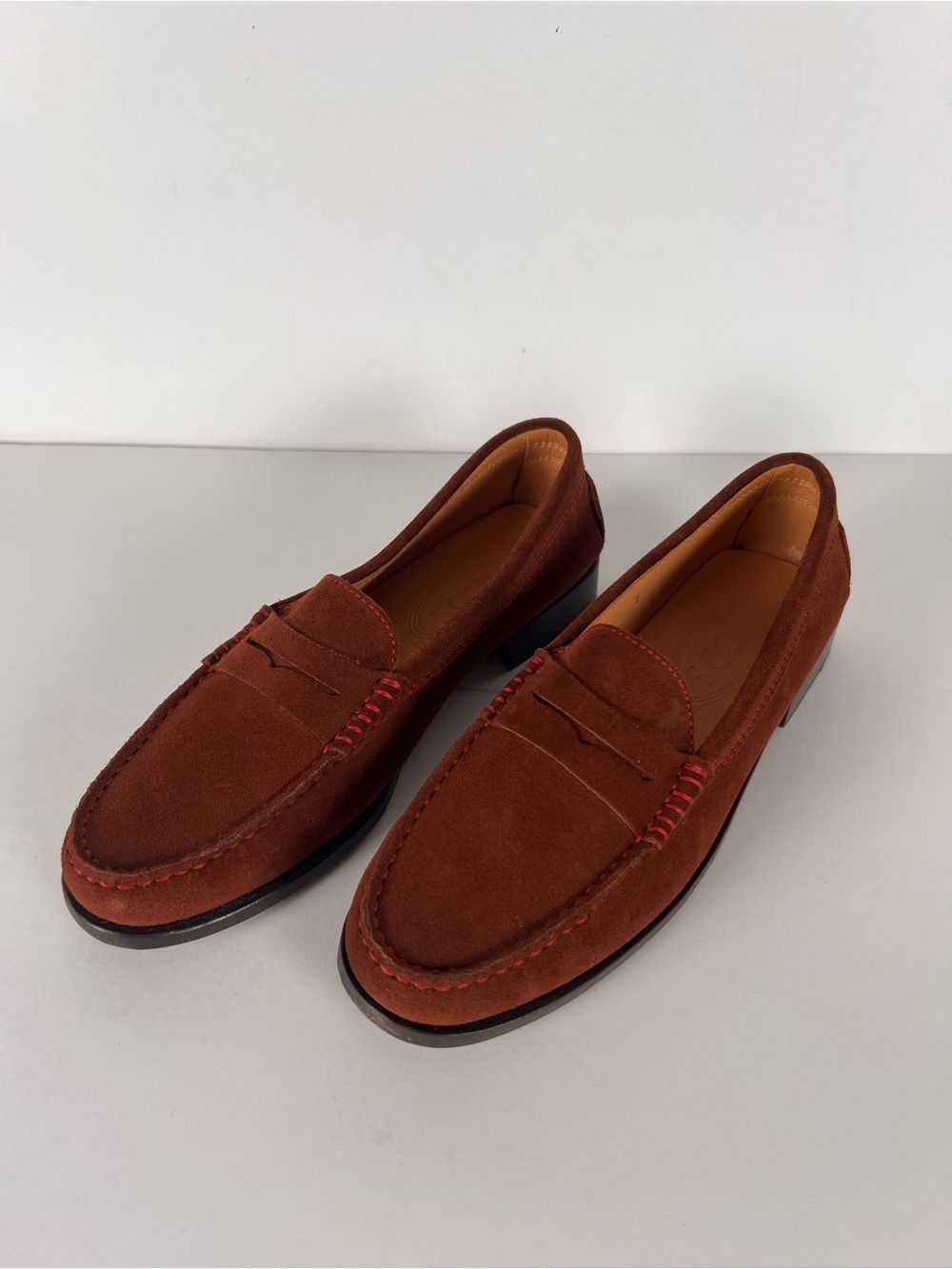 TOD'S Suede Driving Loafers Rust Brown Slip-On Shoes Women's 7